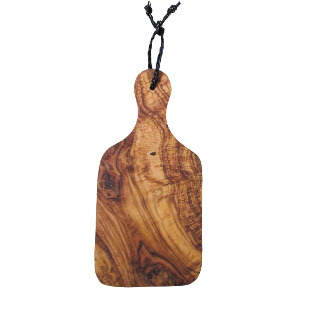Hand Crafted Burl Wood Cutting Board with Braided Leather Strap